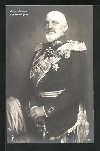 AK Generaloberst von Heeringen in Uniform mit Orden