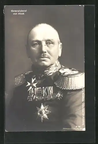AK Heerführer Generaloberst von Kluck, portraitiert in Uniform mit Orden