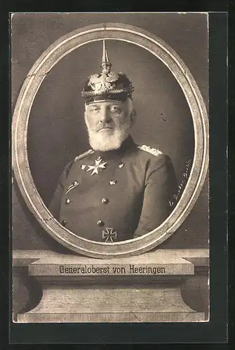 AK Portrait Generaloberst von Heeringen mit Pickelhaube