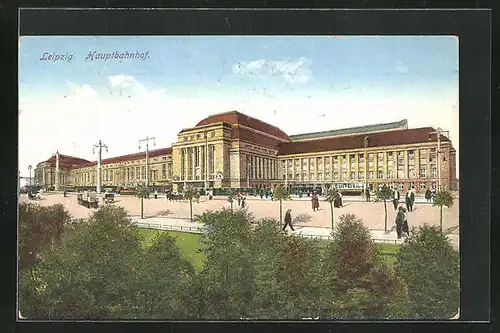 AK Leipzig, Blick zum Hauptbahnhof