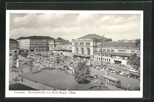 AK Hannover, Hauptbahnhof und Ernst-August-Platz