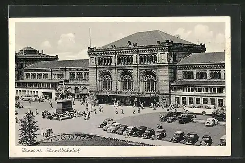 AK Hannover, Blick auf den Hauptbahnhof