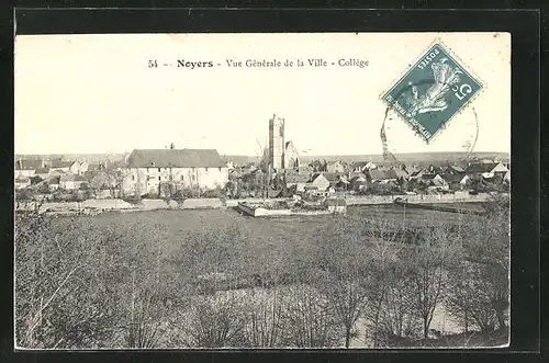 AK Noyers-sur-Serein, Vue Générale de la Ville, Collége