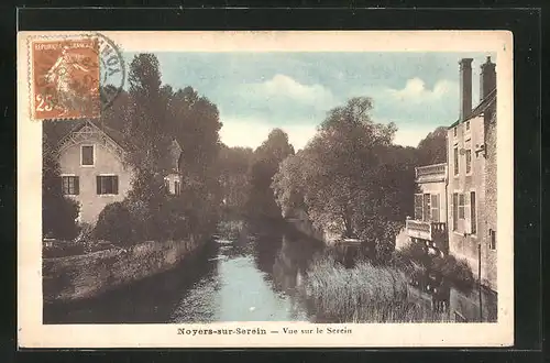 AK Noyers-sur-Serein, Vue sur le Serein