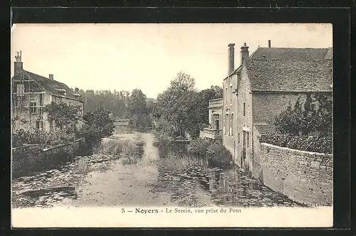 AK Noyers-sur-Serein, le Serein, vue prise du Pont