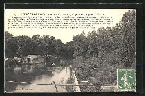 AK Nuits-sous-Raviéres, Vue de l'Armancon, prise sur le pont