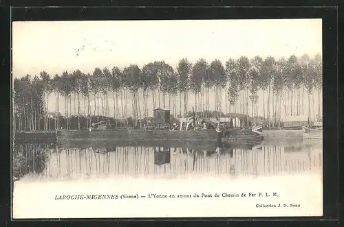 AK Laroche-Migennes, L`Yonne en amont du Pont de Chemin de Fer