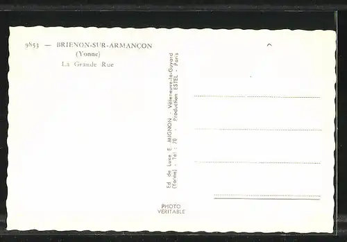 AK Brienon-sur-Armancon, La Grande Rue