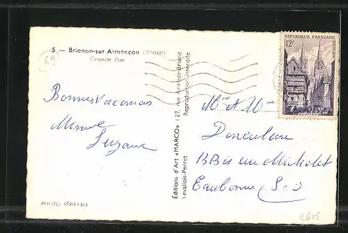 AK Brienon-sur-Armencon, Grande Rue