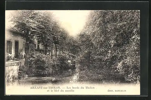 AK Aillant-sur-Tholon, Les Bords du Tholon et le bief du moulin