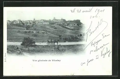 AK Vézelay, Vue générale