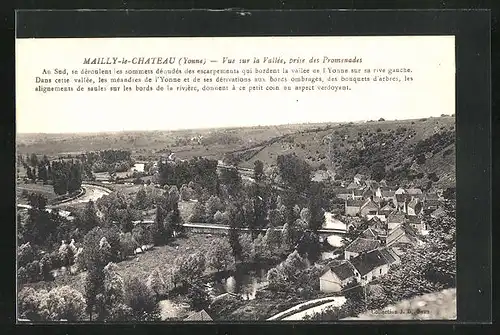 AK Mailly-le-Chateau, Vue sur la Vallée