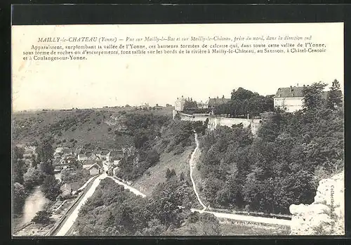 AK Mailly-le-Chateau, Vue sur Mailly-le-Bas