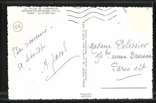 AK Brienon-sur-Armancon, la Grande Rue
