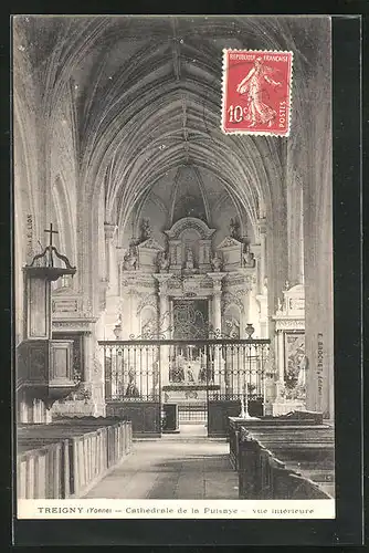 AK Treigny, Cathedrale de la Puisaye, vue interieure