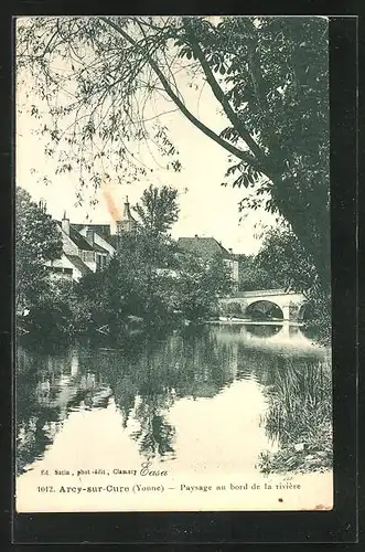 AK Arcy-sur-Cure, Paysage au bord de la riviére