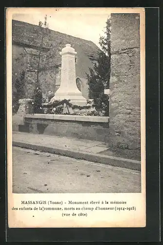 AK Massangis, Monument élevé à la mémoire des enfants de la commune