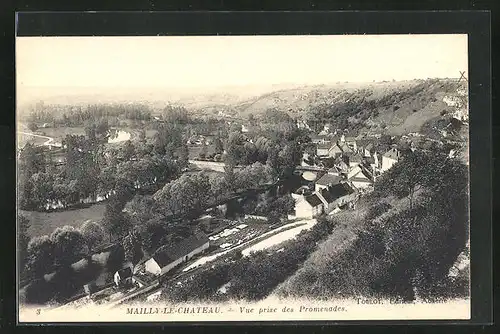 AK Mailly-le-Chateau, Vue prise des Promenades