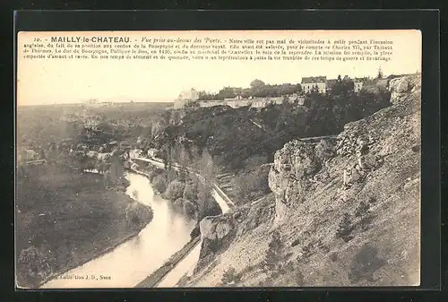 AK Mailly-le-Chateau, Vue prise au-dessus des Ports