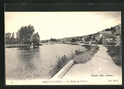 AK Mailly-la-Ville, les Bords de l'Yonne