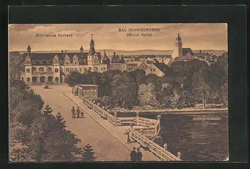 AK Bad Schmiedeberg, Teilansicht mit Städtischem Krankenhaus