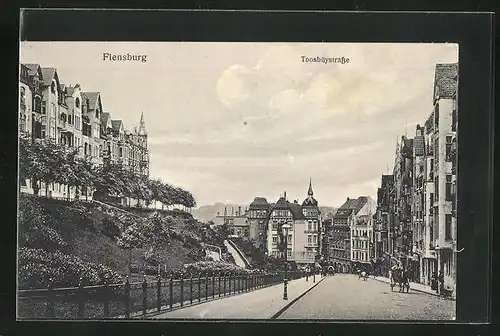 AK Flensburg, Teilansicht mit Toosbüystrasse