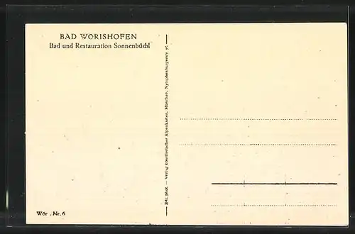 AK Bad Wörishofen, Gasthaus Sonnenbüchl