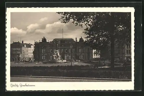 AK Görlitz, am Zierbrunnen