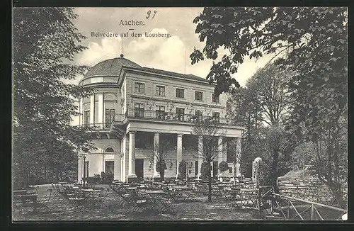 AK Aachen, Café Belvedere auf dem Lousberg