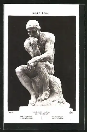 AK Musèe Rodin, Le Penseur von Auguste Rodin