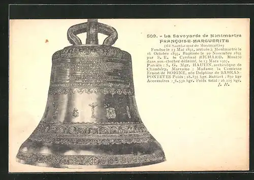 AK La Savoyarde de Montmartre Francoise-Marguerite, Glocke