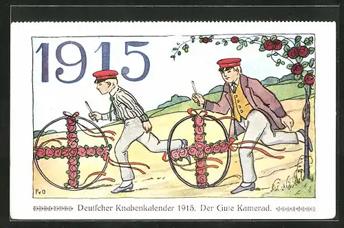 AK Deutscher Knabenkalender 1915 - Der gute Kamerad, Zeitung