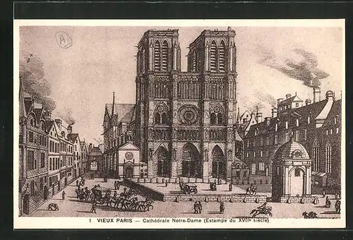 AK Paris, Cathédrale Notre-Dame