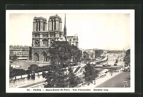 AK Paris, Cathédrale Notre-Dame - Vue d`ensemble - General view