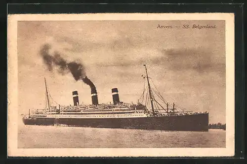 AK Anvers, Passagierschiff S.S. Belgenland in Fahrt