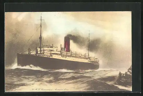 Künstler-AK Passagierschiff R.M.S. Lancastria bei voller Fahrt