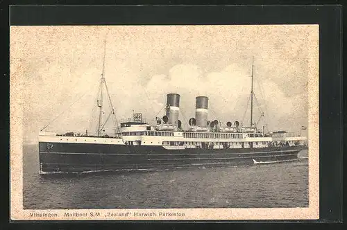 AK Vlissingen, Mailboot S.M. Zeeland in Fahrt