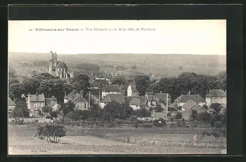 AK Villeneuve-sur-Yonne, Vue Gènèrale prise de la cote de Maufranc