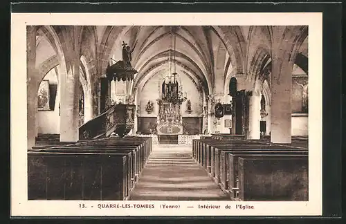 AK Quarrè-les-Tombes, Intèrieur de l`Èglise