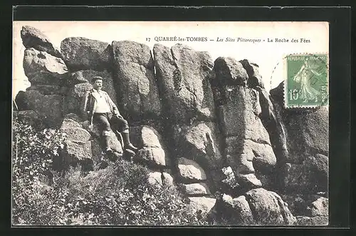 AK Quarrè-les-Tombes, Les Sites Pittoresques - La Roche des Fèes