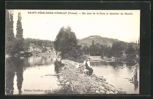 AK Saint-Père-sous-Vèzelay, Un coin de la Cure et Quartier du Moulin