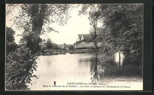 AK Saint-Aubin-sur-Yonne, Mare de la Ferme de la Tuilerie