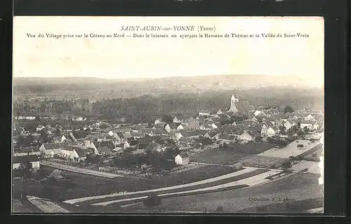 AK Saint-Aubin-sur-Yonne, Vue du Village prise sur le Coteau au Nord