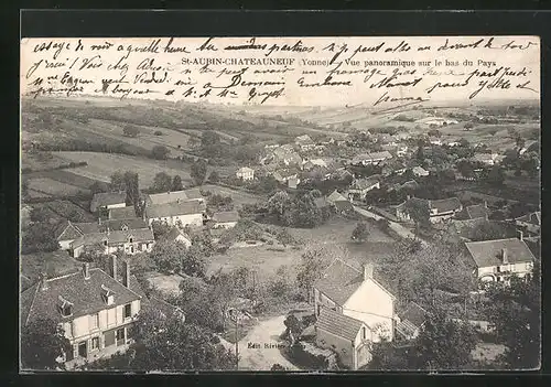 AK Saint-Aubin-Chateauneuf, Vue panoramique sur le bas du Pays