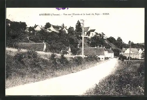 AK Asnières, Vue sur l`Entrèe et le haut du Pays