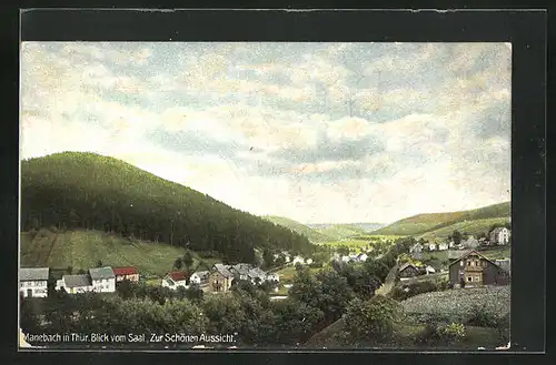 AK Manebach in Thür., Blick vom Saal Zur schönen Aussicht