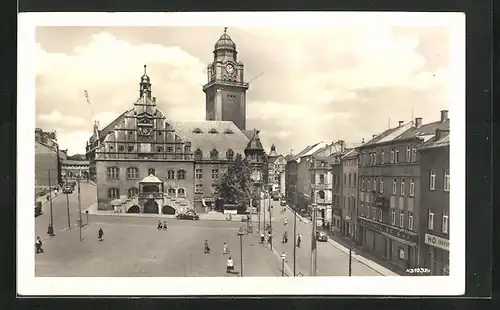 AK Plauen im Vogtland, Blick zum Rathaus