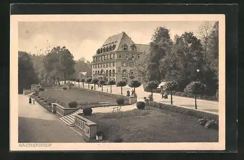 AK Bad Elster, Blick zum Hotel Sachsenhof