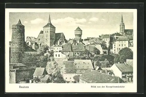 AK Bautzen, Blick von der Kronprinzenbrücke