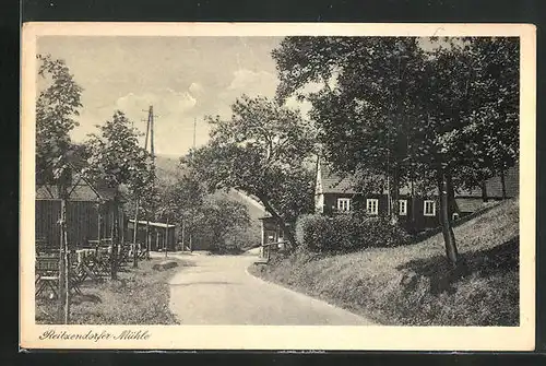 AK Reitzendorf, Strassenpartie zur Reitzendorfer Mühle